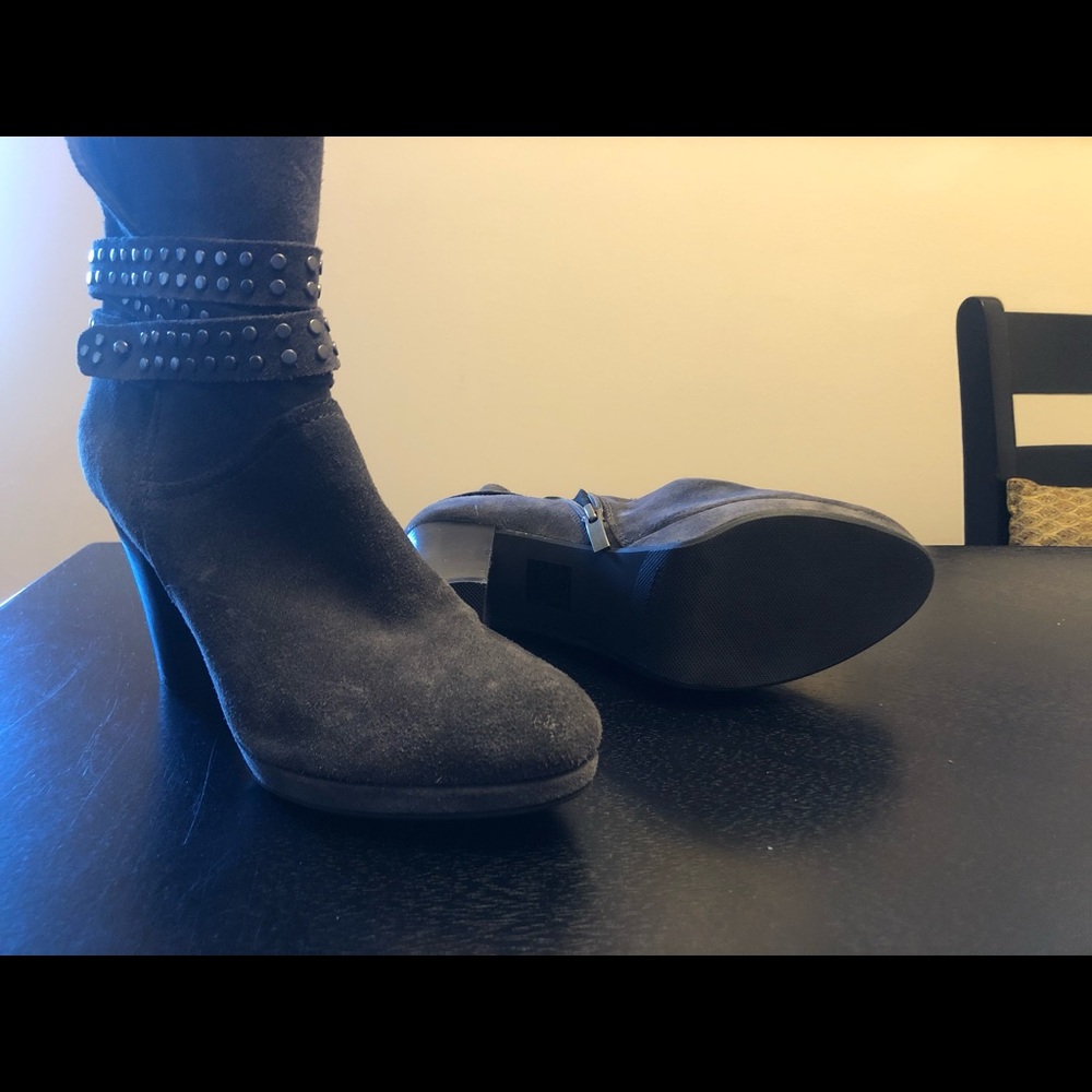 Granite Suede Studded Ankle Boots